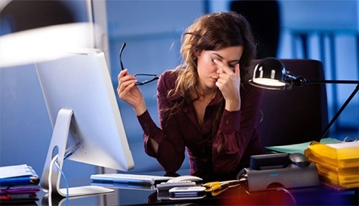 woman at computer.